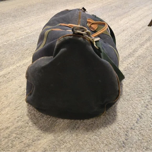 Vintage L.L. Bean Duffle Bag Canvas w/ Leather Sz XL - USA Made